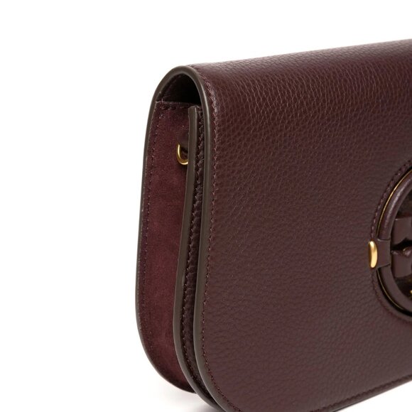 Tory Burch Miller Leather Handbag Red Wine Burgundy Ox Tempranillo Bag Purse NEW - Picture 5 of 10